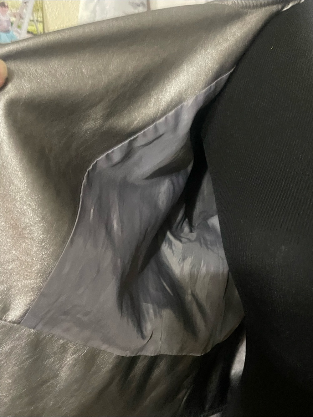 HAODUOYI Metallic Silver Moto Leather Jacket - Picture 6 of 8